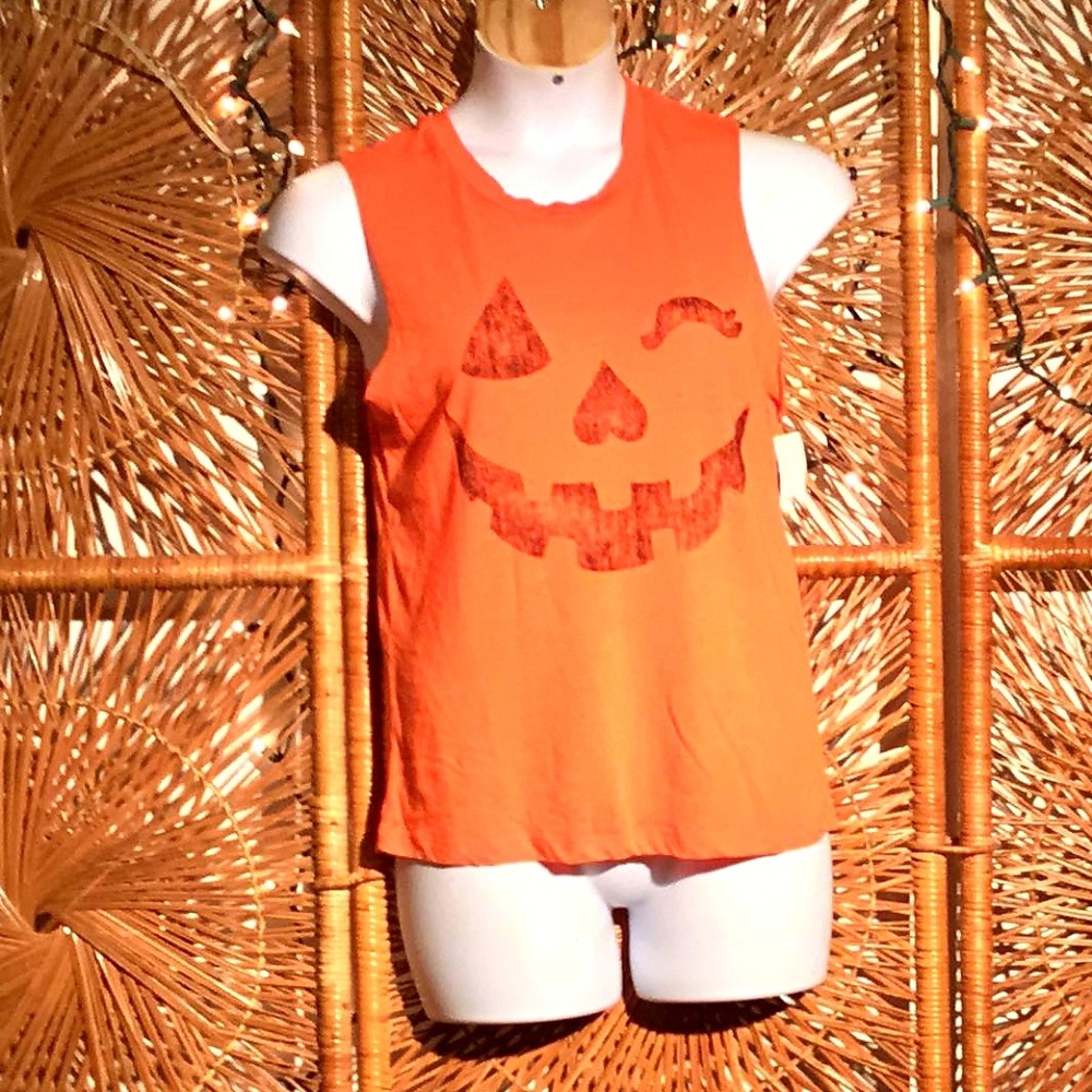 Fifth Sun Women Halloween Blouse Orange Medium